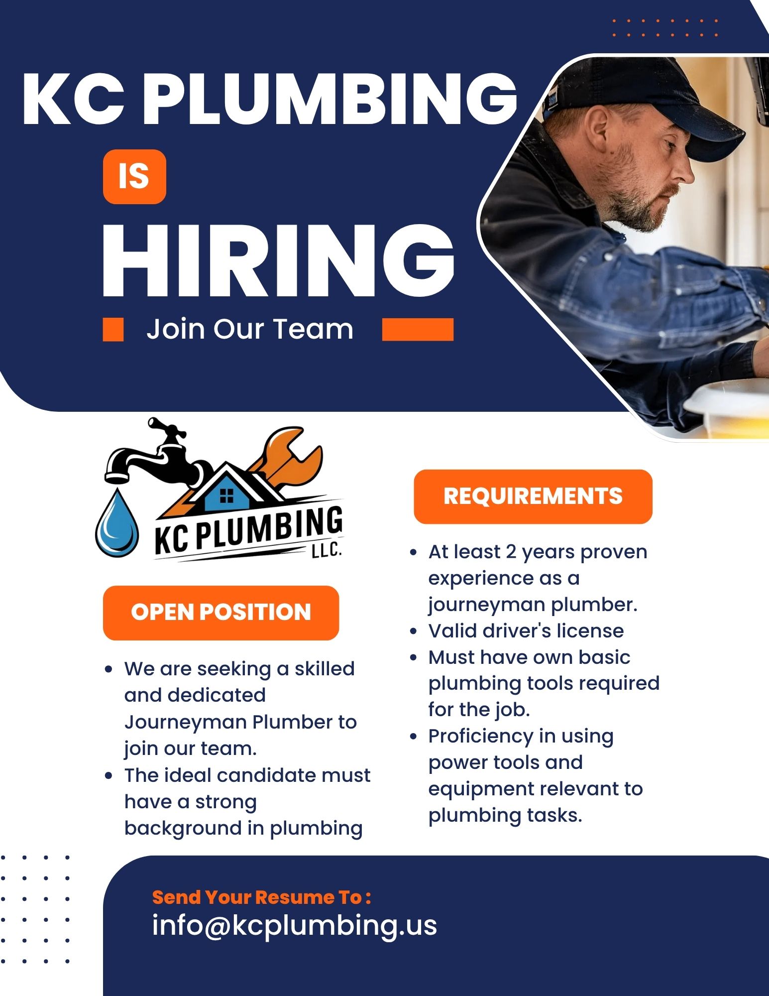 Navy Bright Orange Simple Bright Hiring Flyer (1)